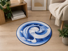 Tapis rond koi effet - koi, 60