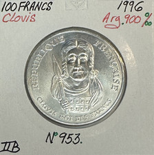 100 FRANCS COMMEMORATIVE (1996) Clovis - Monnaie en Argent // Qualité : TTB