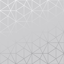 Papier Peint Géométrique Triangle Métro Gris / Argent - WOW006 Luxe
