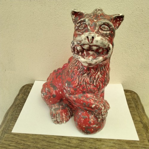 Lion gardien chinois faience - lion,