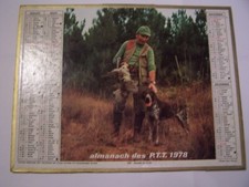 Calendrier almanach PTT 1978 chasse chasseur chien faisan pêcheur Oller pêche