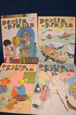 LOT DE 9 ANCIENS MAGAZINES ENFANTS PERLIN ET PINPIN. BD ANNEES 60