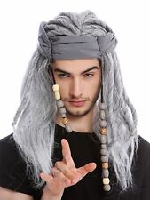 Perruque Hommes Pirate Foulard Dreadlocks Long Fou Gris Vieux
