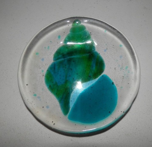 Clear glass snail plate - clear,