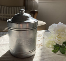 325⚜️ Ancien Pot à Épices Farine en Aluminium Vintage Authentique Hauteur 17 Cm