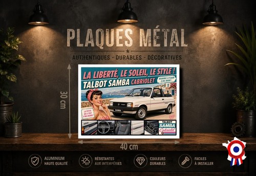 Plaque métal vintage talbot - vintage,