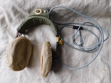 ARMEE DE L'AIR + ALAT : CASQUE ECOUTEURS PILOTE SOPOS ANCIEN HELICOPTERE AVION