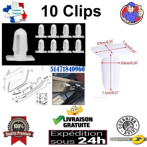 Clips fixation seuil porte - clips,