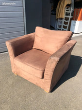 Fauteuil confortable en tissu marron