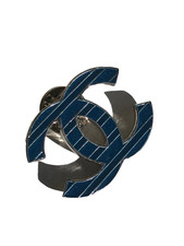 Authentique broche pins CHANEL neuve rayé bleu  + sac pins + bag