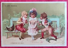 Chromo Litho AU BON MARCHE BOUCICAUT l'Embarras du choix VALLET MINOT 8,2x12,2cm