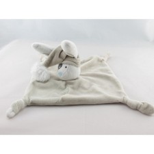 Doudou plat lapin beige rayé