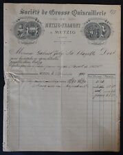 Facture 1900 MUTZIG FRAMONT Société de Grosse quincaillerie billhead entête 123