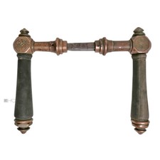 Poignée de Porte Antique Cube Porte D'Entrée Poignées Vieux Bois D'Ébène 11er Vk