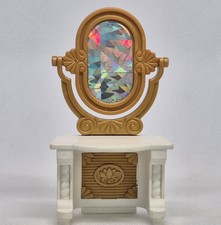 COIFFEUSE DOREE ET BLANCHE MIROIR DES 2 COTES PRINCESSE PLAYMOBIL