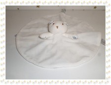 Doudou Semi Plat Rond Ours Blanc Bleu Liberty  Animaux Fleurs ....  Jacadi