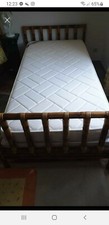 lit en rotin + sommier + matelas 90 x 190