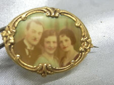 ?? ANCIENNE BROCHE CADRE LOUIS XV PORTE PHOTOS LAITON PLAQUE OR BIJOUX JEWEL