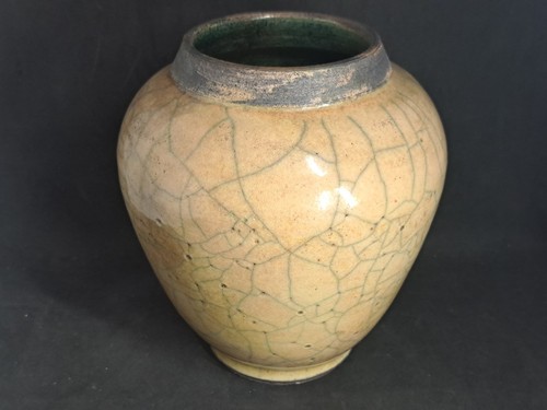 Vase raku vallauris signé - en,