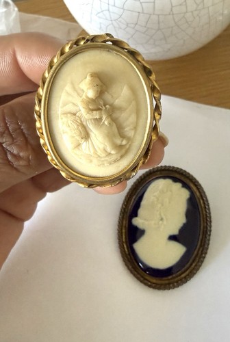 Ancien pendentif broche camée - pendentif,