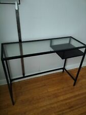 Bureau ordinateur IKEA VITTSJÖ Brun noir/Verre trempé/métal 100x36 cl
