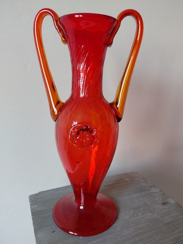 Vase verre rouge - vase,