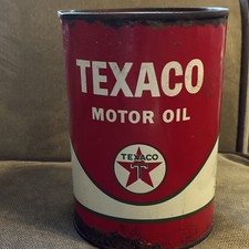 Texaco Motor Oil Can Red White