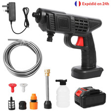 Pistolet Nettoyeur Haute Pression Sans Fil Batterie 21V Tuyau de 5 Mètres 35 BAR
