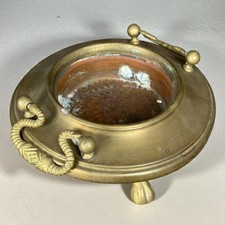 Ancien cendrier brasero laiton cuivre XIXe siècle pieds griffes Espagne vintage