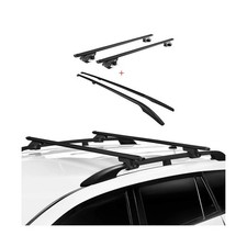 KIT Barres de toit trans+long pour VW Touareg 2002-2010 Alu Noir