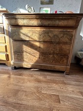 commode ancienne en Ronce de Noyer époque Louis Philippe
