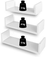 3x Étagère blanche en MDF