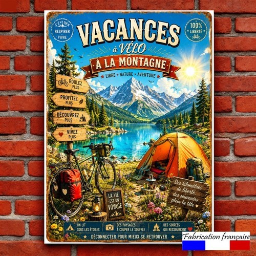 Plaque vintage les - vacances, à