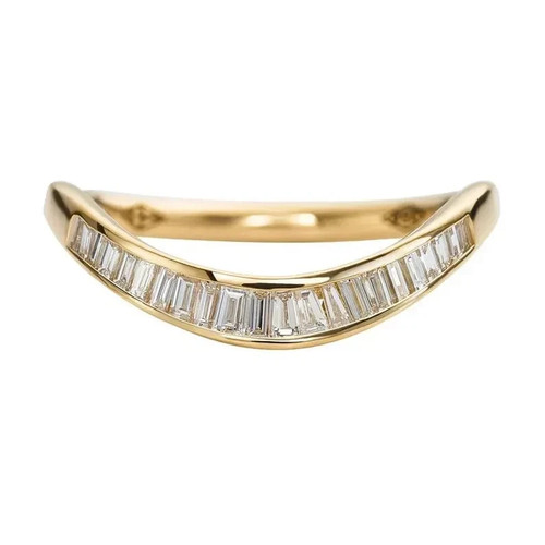 Bague courbe jaune - courbe, en
