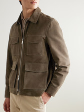 Veste en cuir vert Field homme