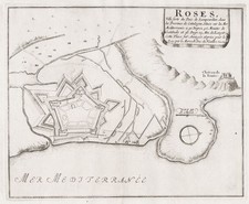 Roses Rosas Gerona Catalogne Espagne Gravé De Fer 1693
