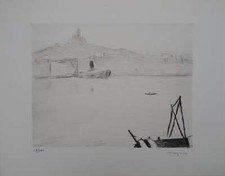 Albert MARQUET : Marseille, Gravure originale signée