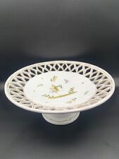 Corbeille À Fruits En Faïence Ajourée Sur Pied Moustiers Atelier Niroules Signée