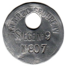 Jeton en aluminium des mines