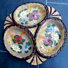 Beau Plat à Apéritif en Céramique Signé Alain Maunier 2 signatures Vallauris