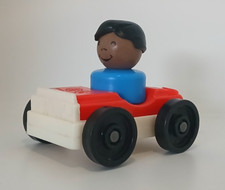 FISHER PRICE VINTAGE VOITURE ROUGE AUTO GARAGE FIGURINE