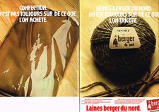 PUBLICITE  1977   BERGER DU NORD   laines (2 pages)