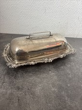 Ancien Beurrier Métal Argenté Made In England 