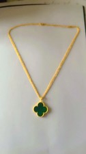Pendentif vintage collier en malachite