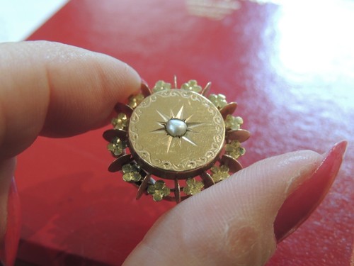 Broche ancienne rose - ancienne, or