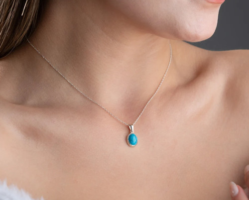 Collier turquoise bleu - , pour