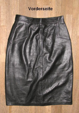 Jupe En Cuir Noir Mi-Longue En