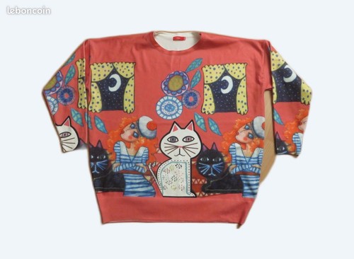 Pull femme motif chat 48 - pull, 46/48