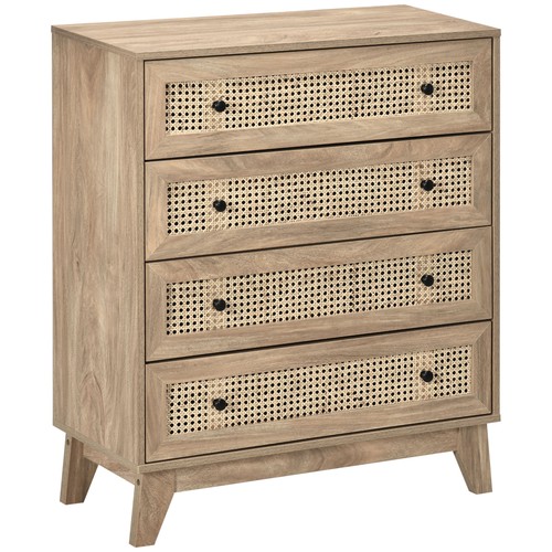 Homcom commode 80x35x95cm bois - commode,
