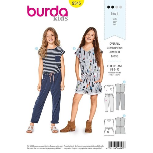 Burda 9345 combinaison enfant - 9345,